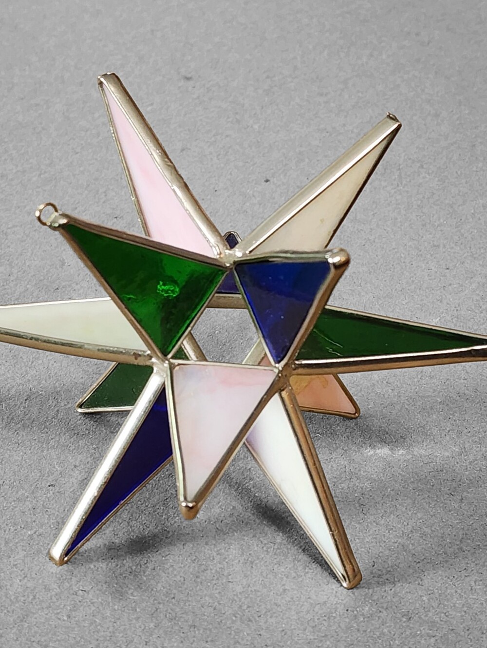 12 Point Stained Glass Moravian Star Multicolor Topper Ornament Suncatcher 5.75" - Picture 2 of 11